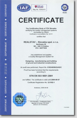 Certificate of quality